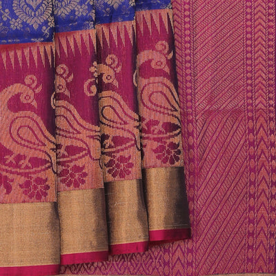 Gorgeous Gold-Brocade Purple Saree