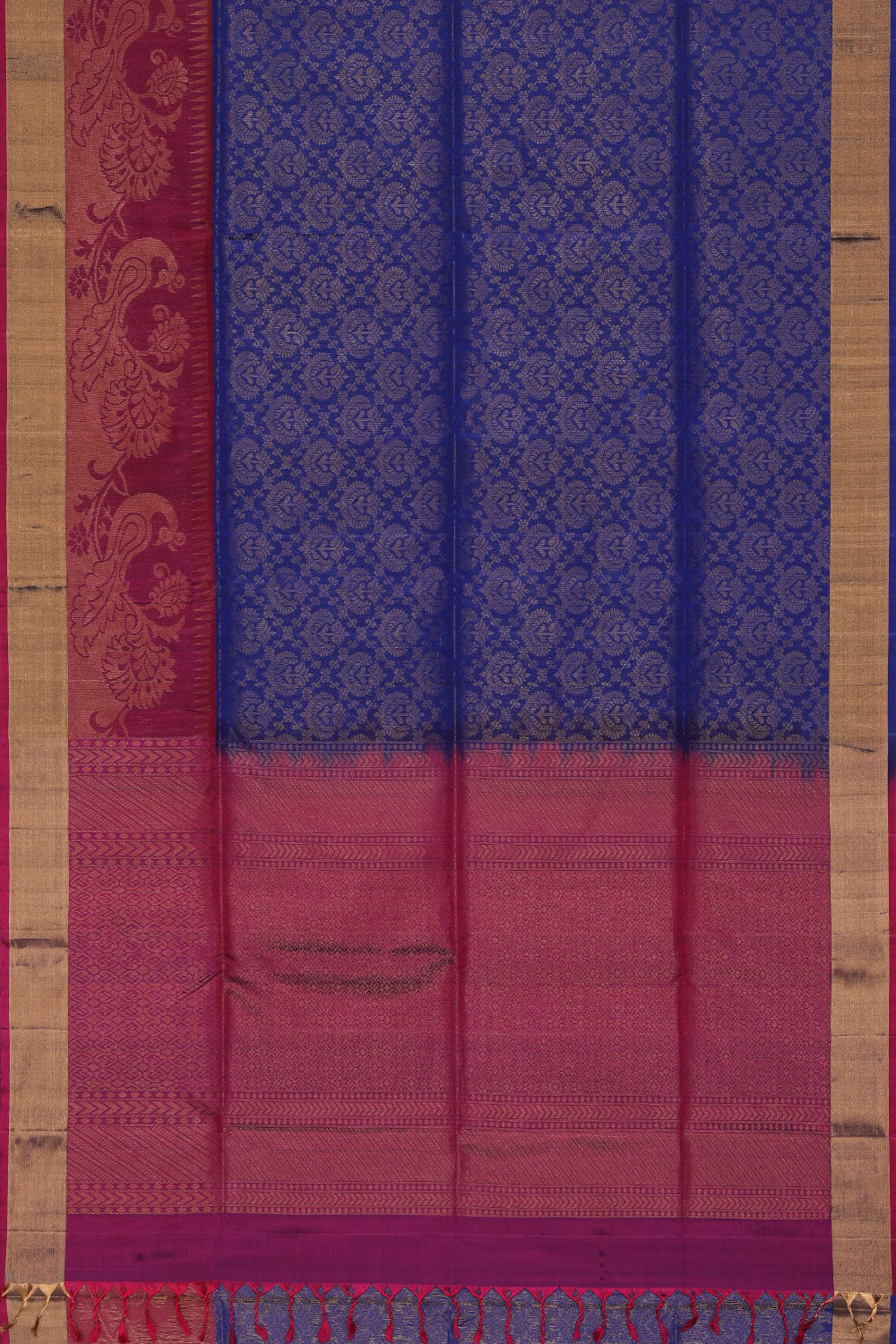 Gorgeous Gold-Brocade Purple Saree