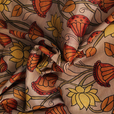 Grey Kalamkari Hand-Painted Dupatta