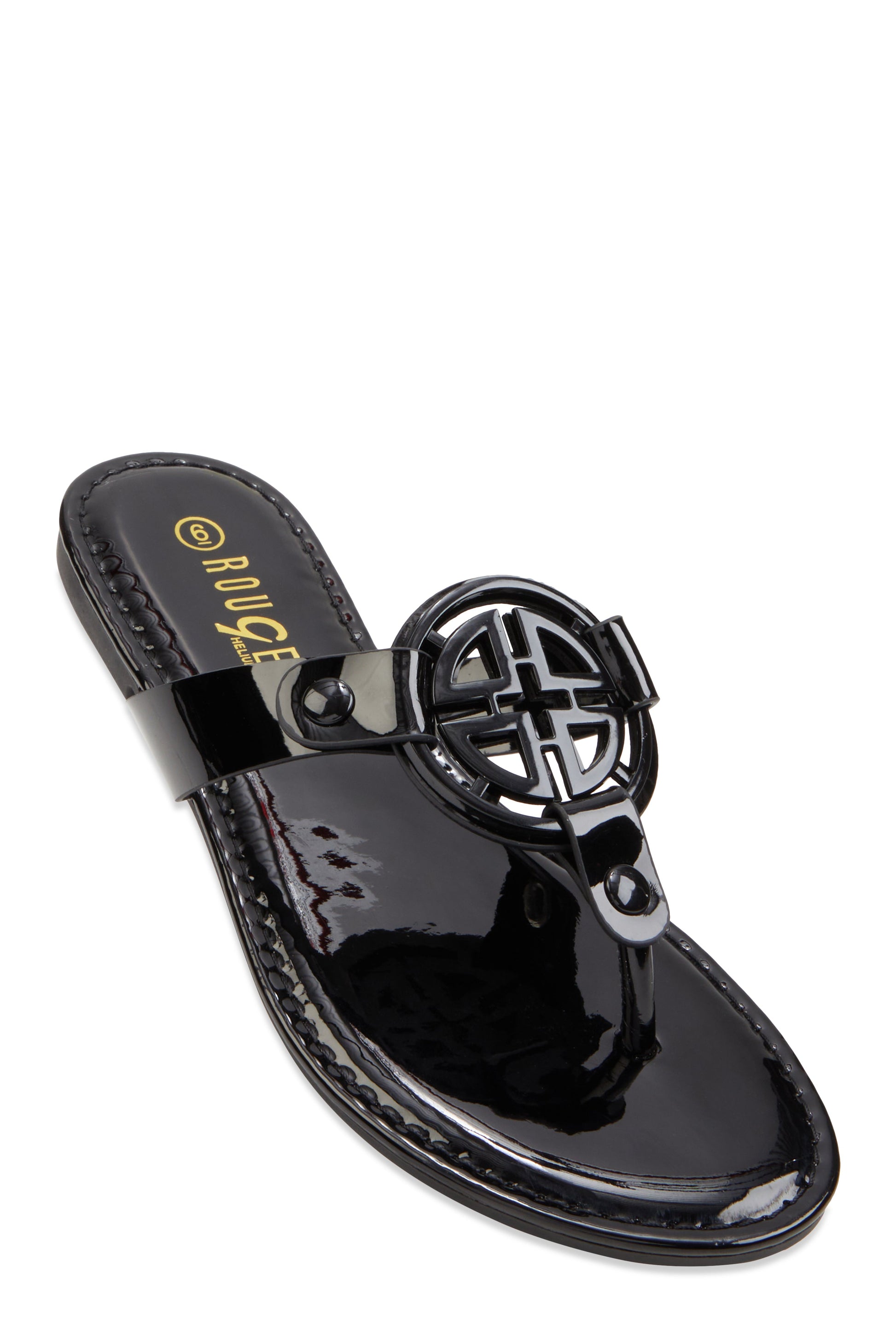 Geometric Pendant Thong Slide Sandals