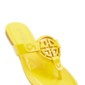 Geometric Pendant Thong Slide Sandals
