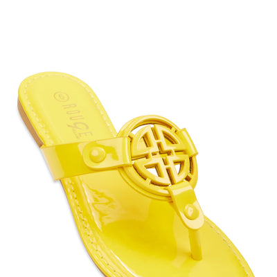 Geometric Pendant Thong Slide Sandals
