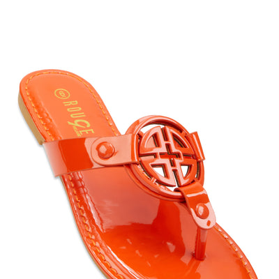 Geometric Pendant Thong Slide Sandals