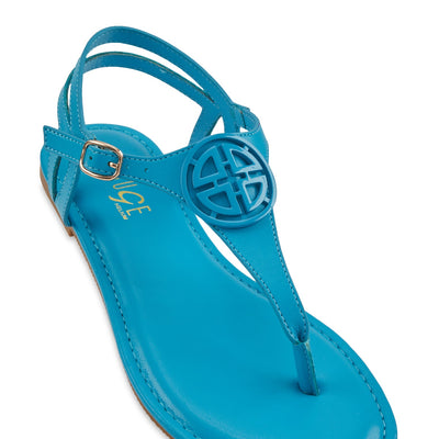 Geo Pendant Thong Ankle Strap Sandals