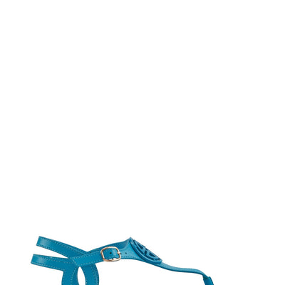 Geo Pendant Thong Ankle Strap Sandals