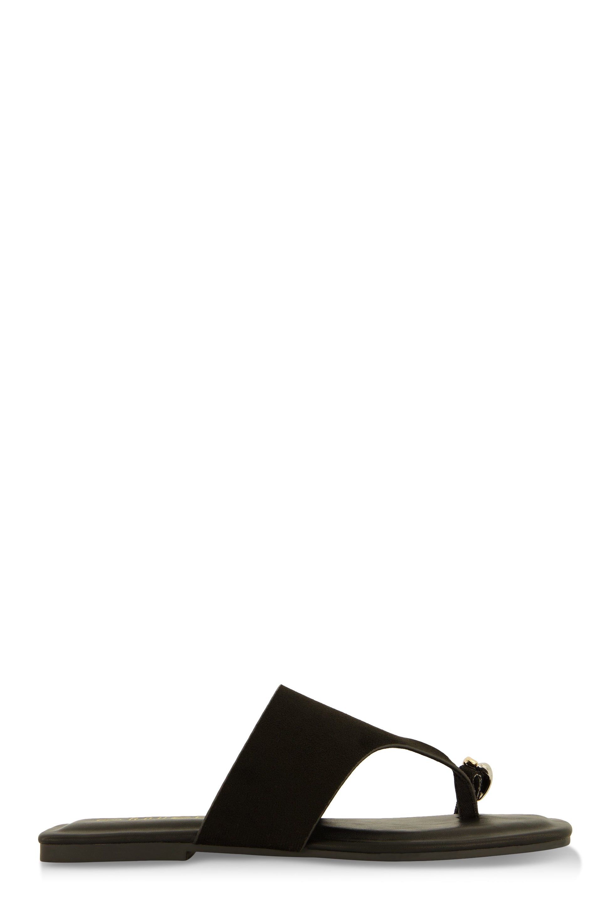 Metallic Toe Loop Detail Thong Slide Sandals