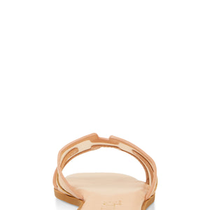 Mesh Insert Cut Out Band Slide Sandals