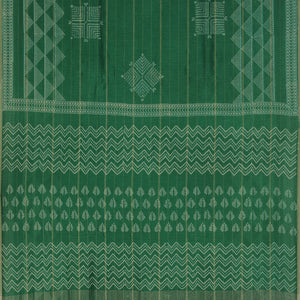 Geometric Diamond Printed Green Saree