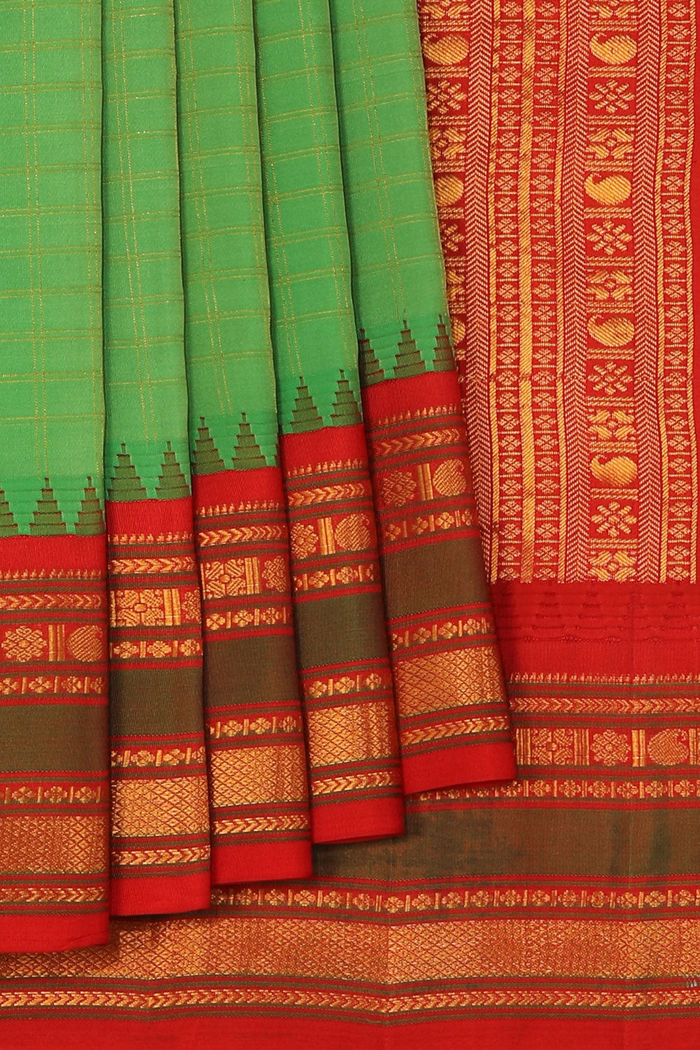 Gadwal Silk Green Saree