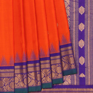 Gadwal Silk Orange Saree