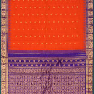 Gadwal Silk Orange Saree