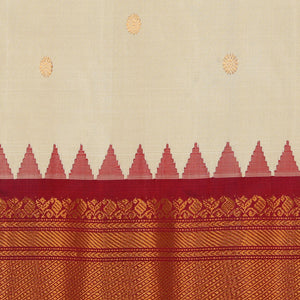 Gadwal Silk Ivory Off-White Saree