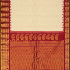 Gadwal Silk Ivory Off-White Saree