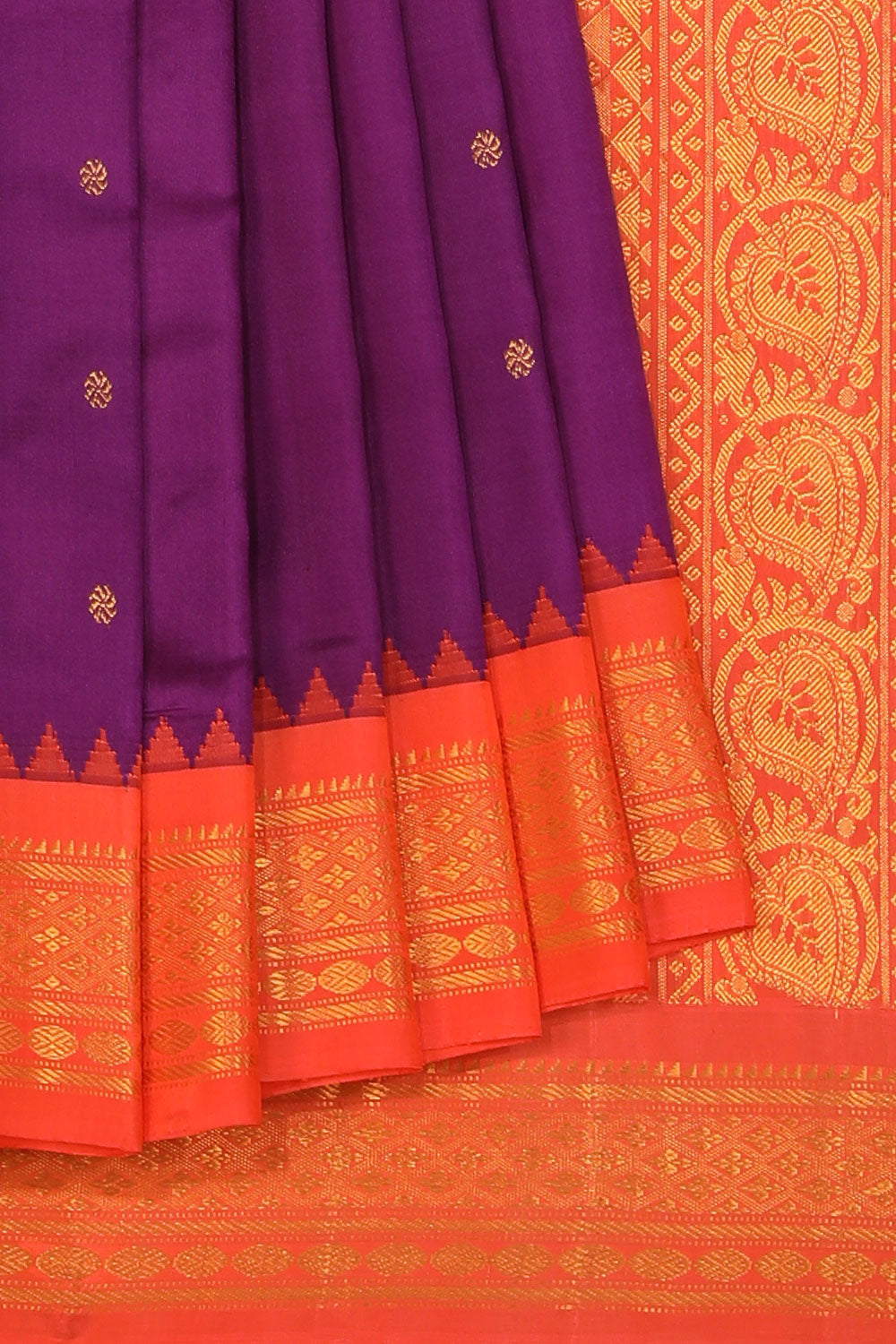 Gadwal Silk Violet Saree