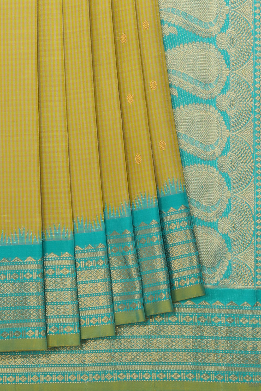 Gadwal Spring-Yellow Saree