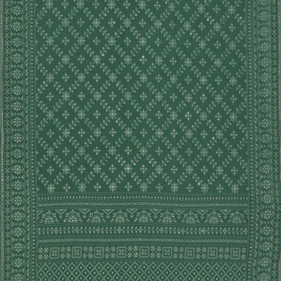 Georgette Smoky Green Saree