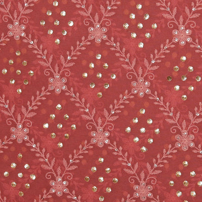 Georgette Coral-Pink Saree