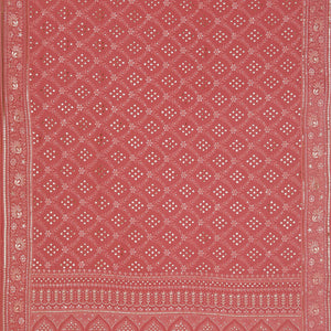 Georgette Coral-Pink Saree