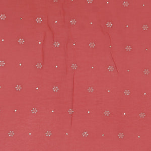 Georgette Coral-Pink Saree