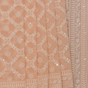 Georgette Pastel-Peach Saree