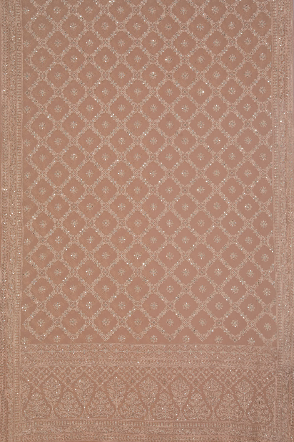Georgette Pastel-Peach Saree