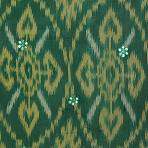 Ikat Cotton-Silk Green Saree