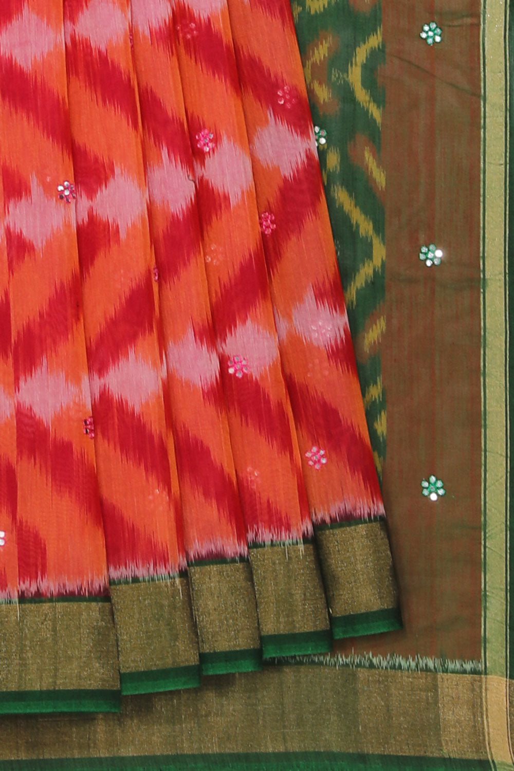 Ikat Cotton-Silk Pink Saree