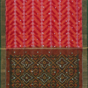Ikat Cotton-Silk Pink Saree