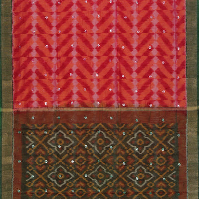 Ikat Cotton-Silk Pink Saree