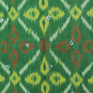 Ikat Cotton-Silk Green Saree