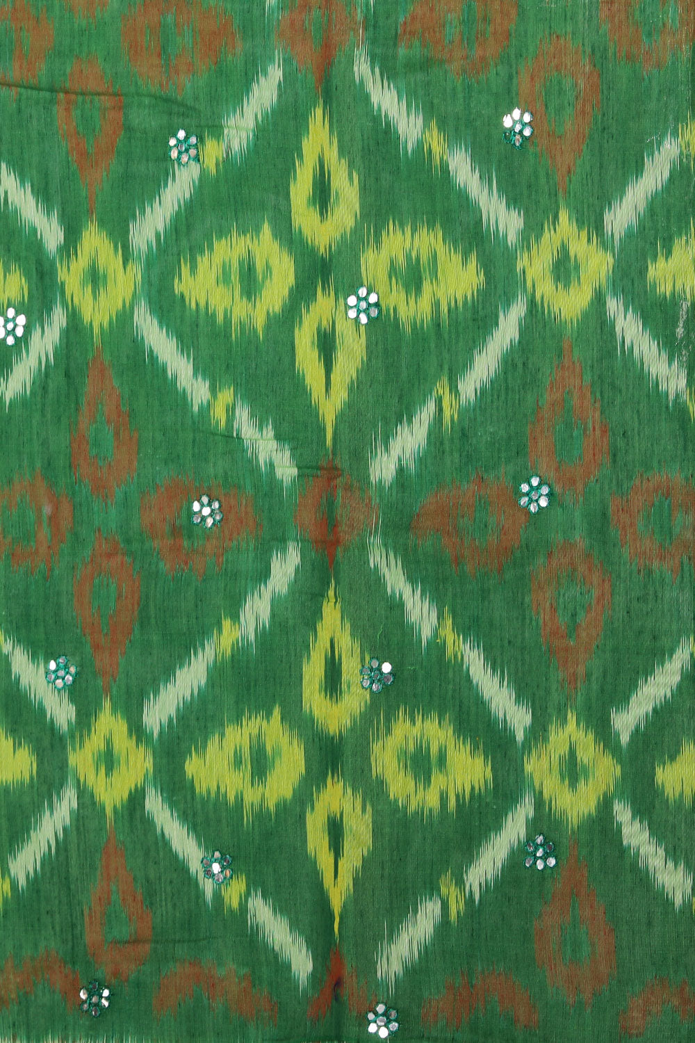 Ikat Cotton-Silk Green Saree