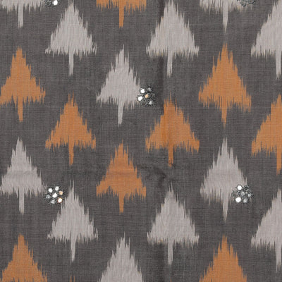 Ikat Cotton-Silk Grey Saree