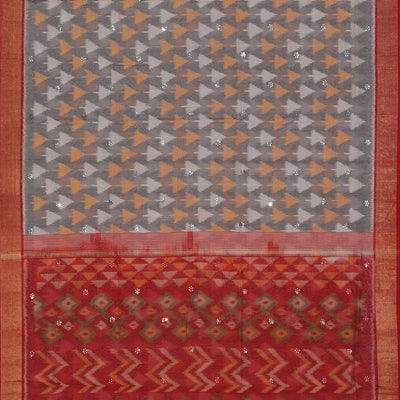 Ikat Cotton-Silk Grey Saree