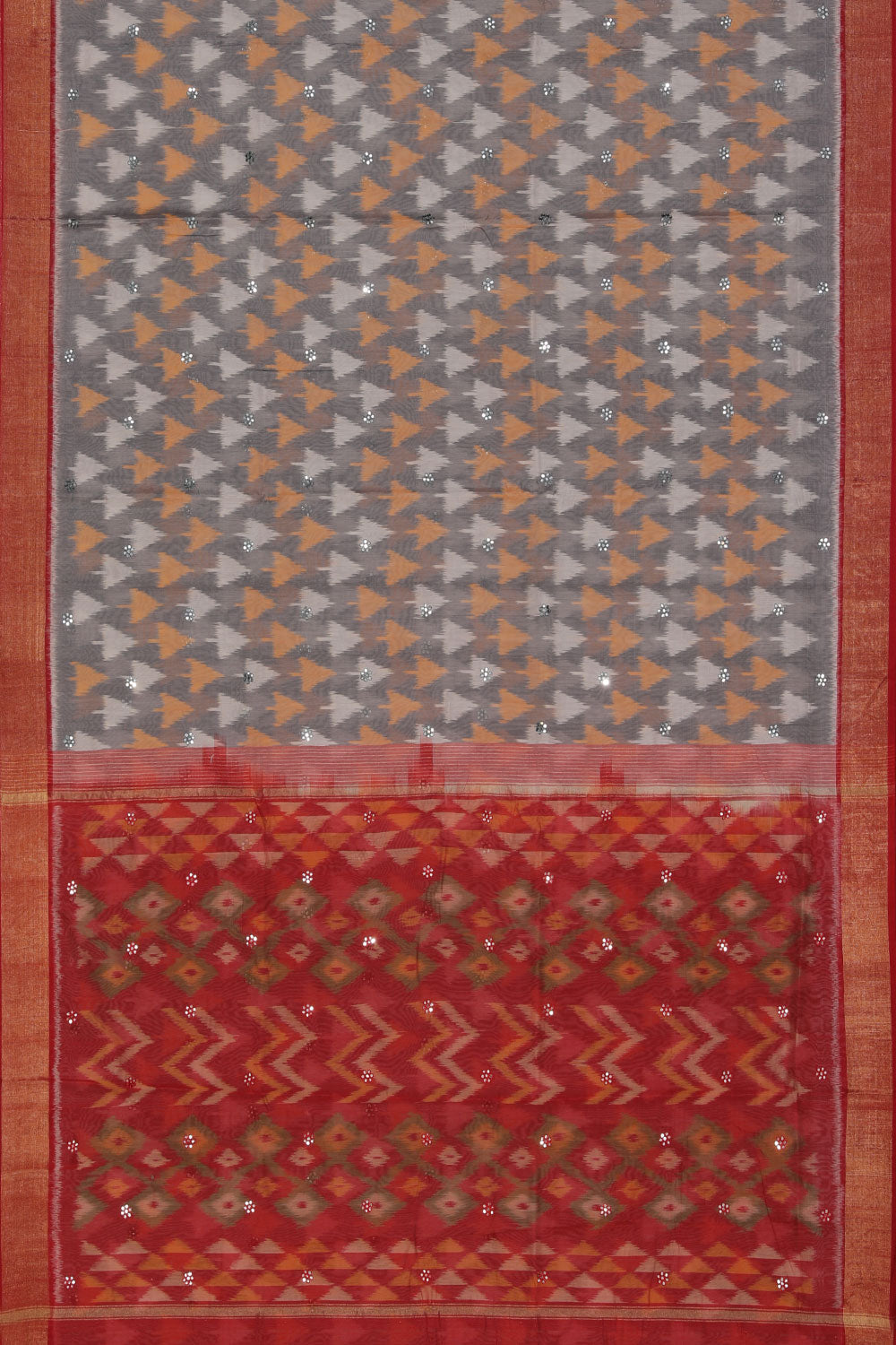 Ikat Cotton-Silk Grey Saree