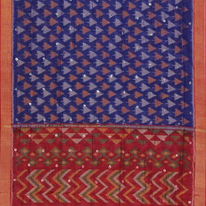 Ikat Cotton-Silk Indigo Blue Saree
