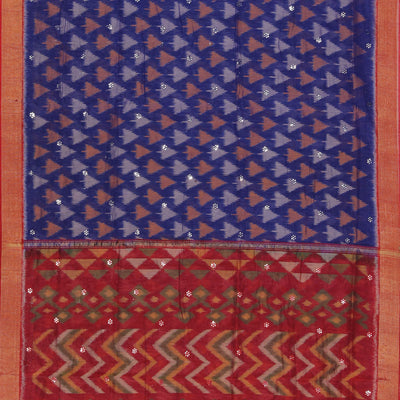 Ikat Cotton-Silk Indigo Blue Saree