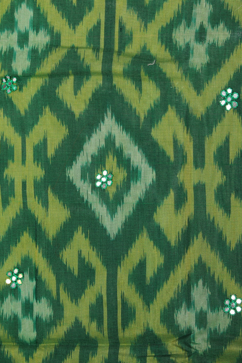Ikat Cotton-Silk Green Saree