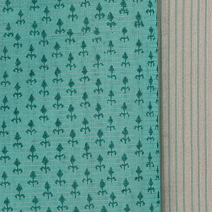 Flower Printed Teal Green Saree
