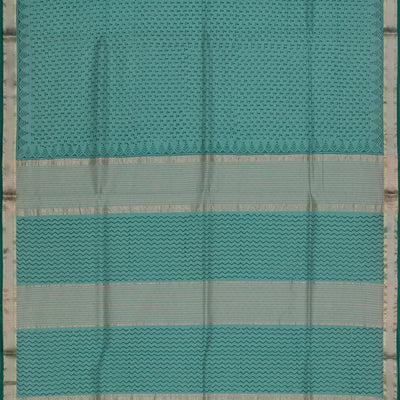 Flower Printed Teal Green Saree