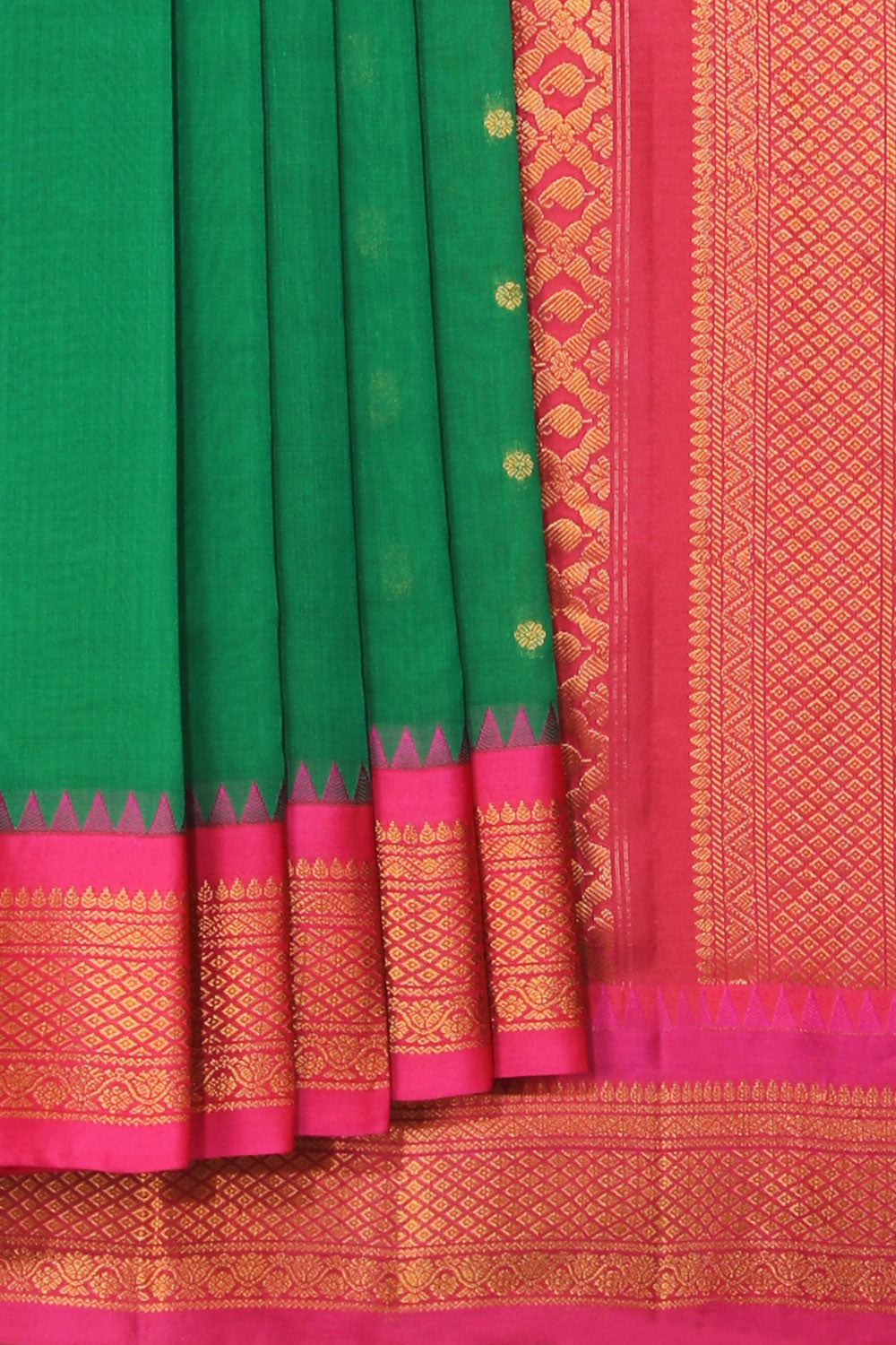 Gadwal Green Saree