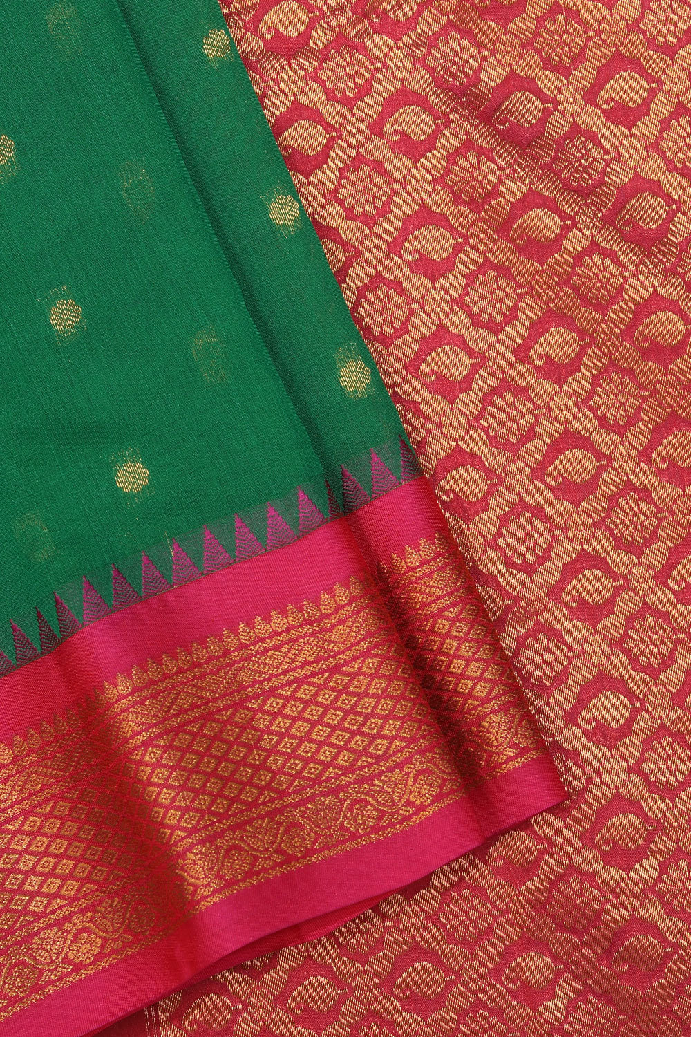 Gadwal Green Saree