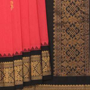 Gadwal Coral Pink Saree