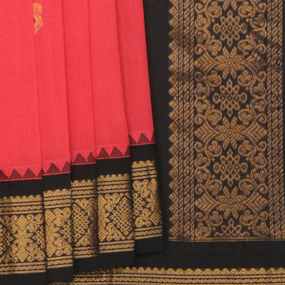 Gadwal Coral Pink Saree