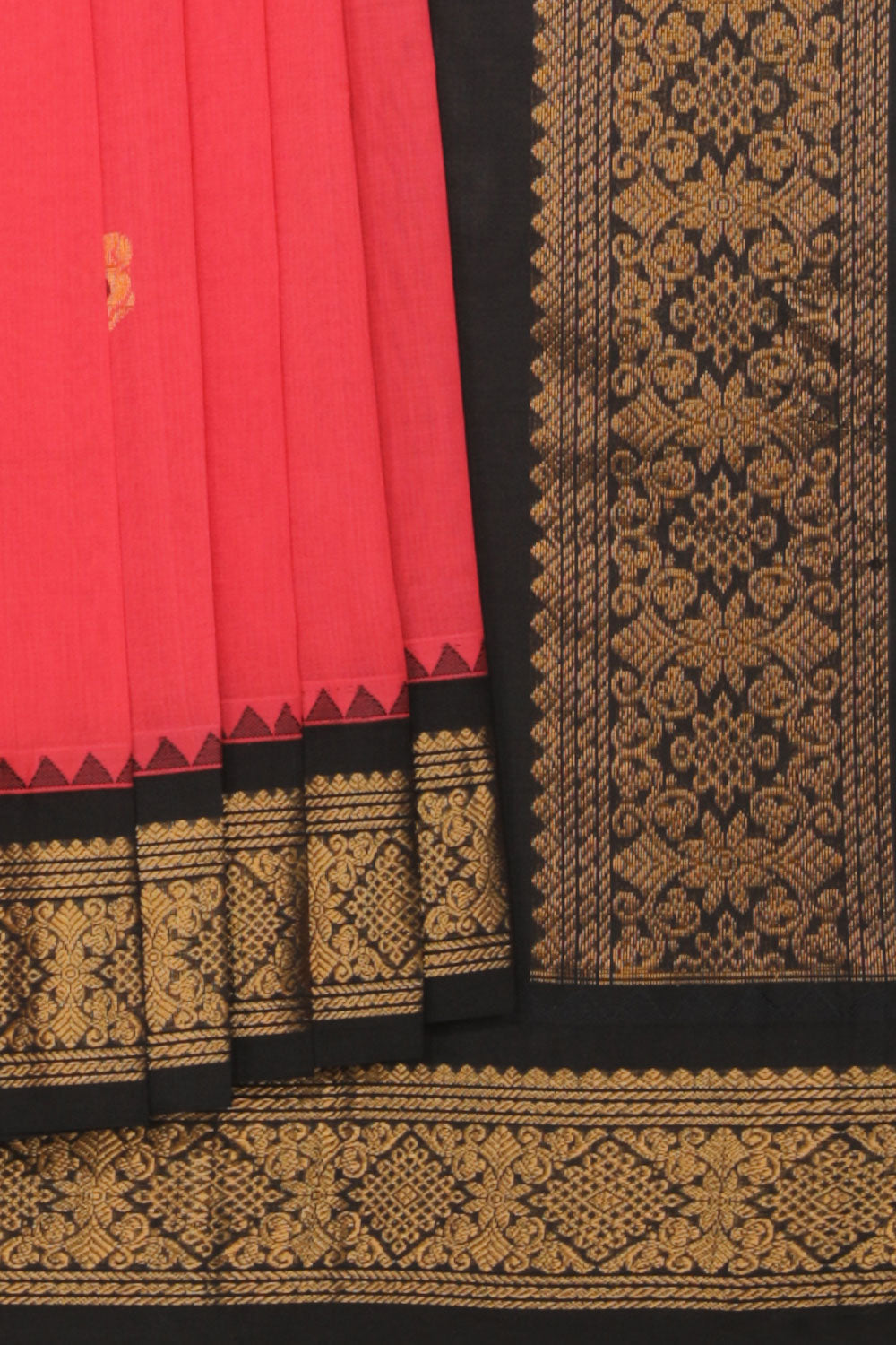 Gadwal Coral Pink Saree