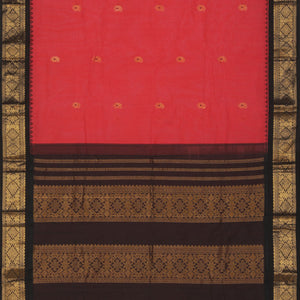 Gadwal Coral Pink Saree