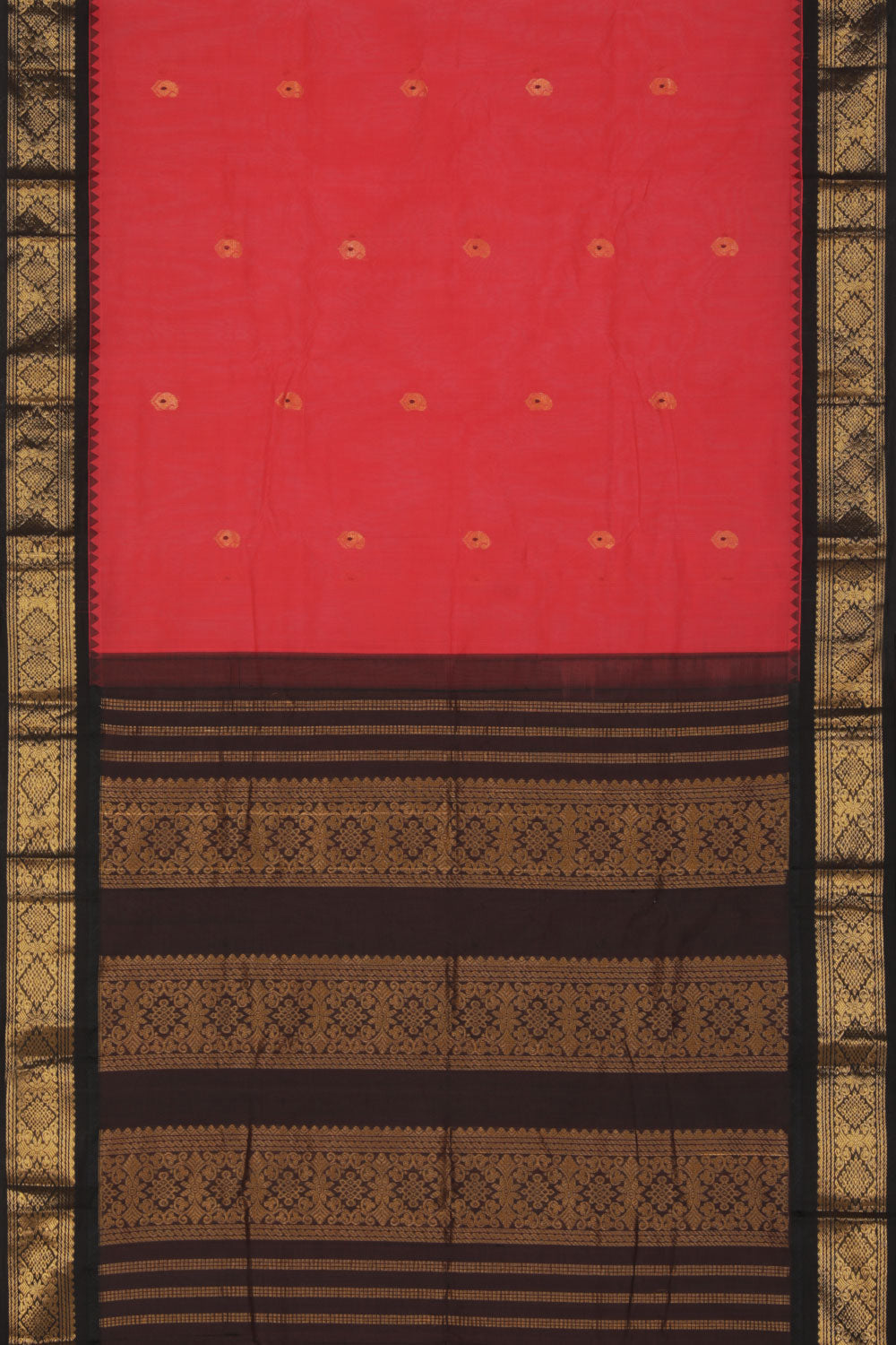 Gadwal Coral Pink Saree