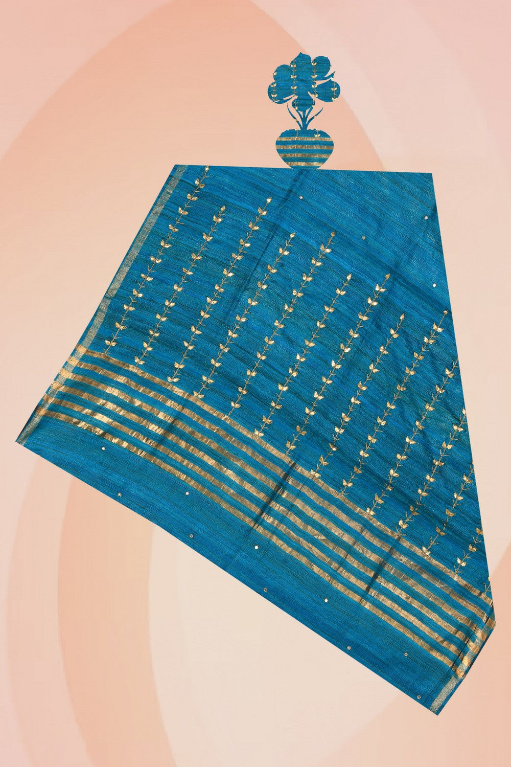 Gota Patti Work Blue Dupatta