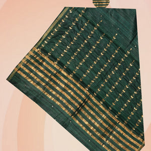 Gota Patti Work Bottle Green Dupatta