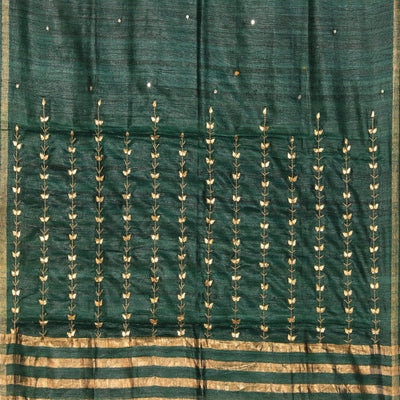Gota Patti Work Bottle Green Dupatta
