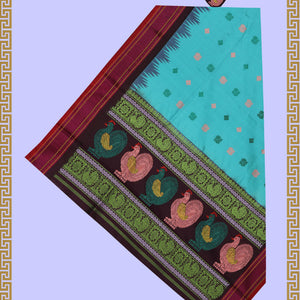 Gadwal Silk Sea Blue Dupatta